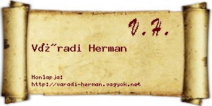 Váradi Herman névjegykártya